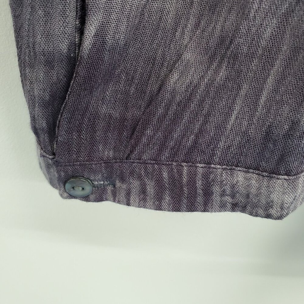 Umgee Purple Crinkle Tunic Top Long Sleeve V Neck Criss Cross Boho Womens Size M - Picture 9 of 16